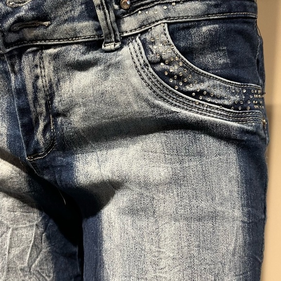 Blue Skinny Jeans with Natural Fading - Picture 5 of 13